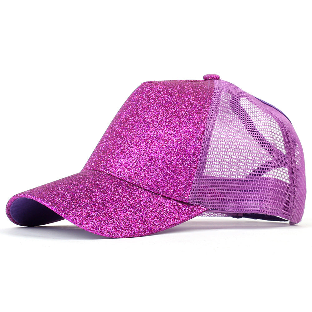 Sequins Ponytail Snapback Hats