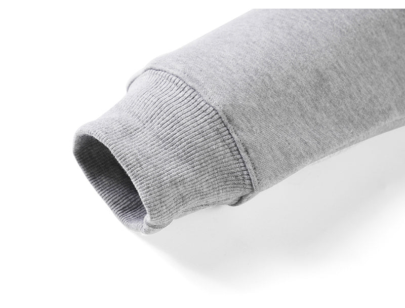Oversize solid half-zip fleece pullover hoodie