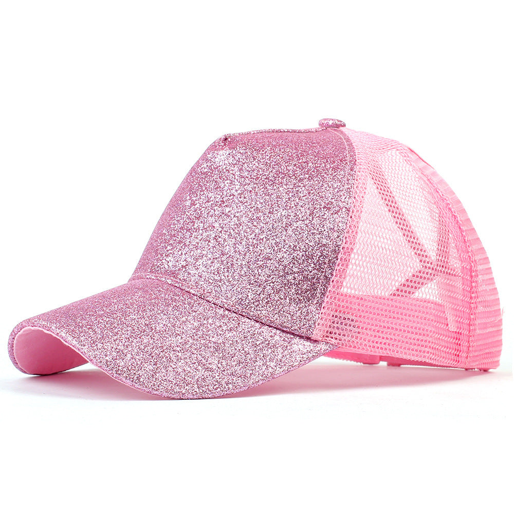 Sequins Ponytail Snapback Hats